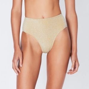 NWT Triangl High Waisted Bikini Bottom in Gold Mica
